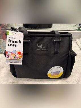 fit+fresh Black Insulated Lunch Tote
